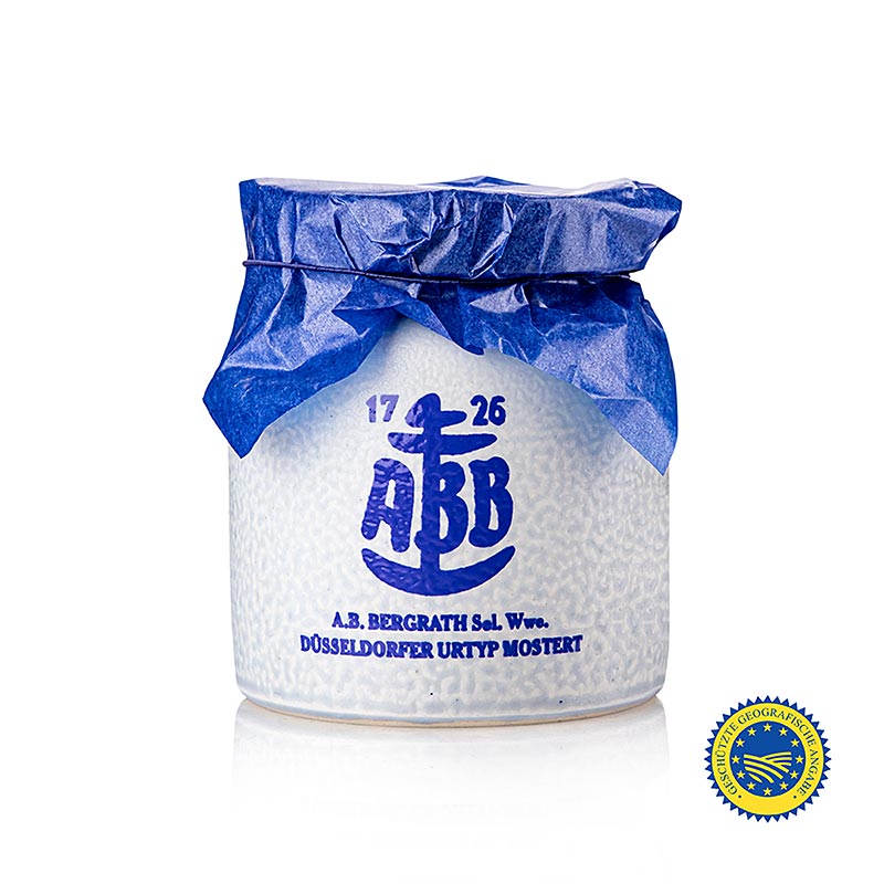 Mostarda ABB Dusseldorfer Mostert - O original, meio quente, IGP, em uma caneca - 250ml - Jarro de pedra