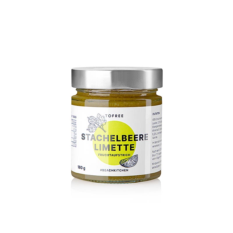 TOFREE-nord - marmellata di frutta uva spina - lime - 180 g - Bicchiere TOFREE-nord - marmellata di frutta uva spina - lime - 180 g - Bicchiere