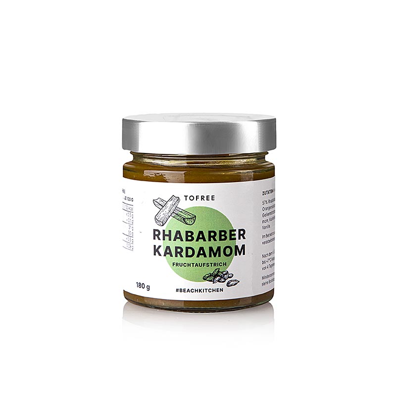 TOFREE-norte - fruta para untar ruibarbo cardamomo - 180g - Vaso