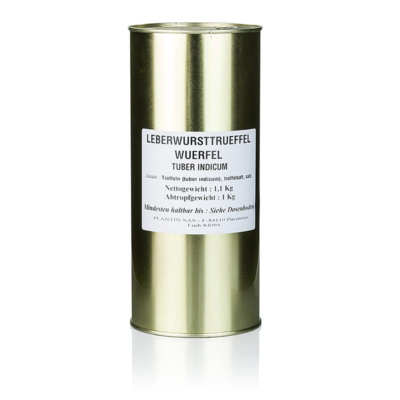 Leberwursttrüffel in Würfeln - tuber indicum, Plantin - 1,1 kg - Dose Leberwursttrüffel in Würfeln - tuber indicum, Plantin - 1,1 kg - Dose