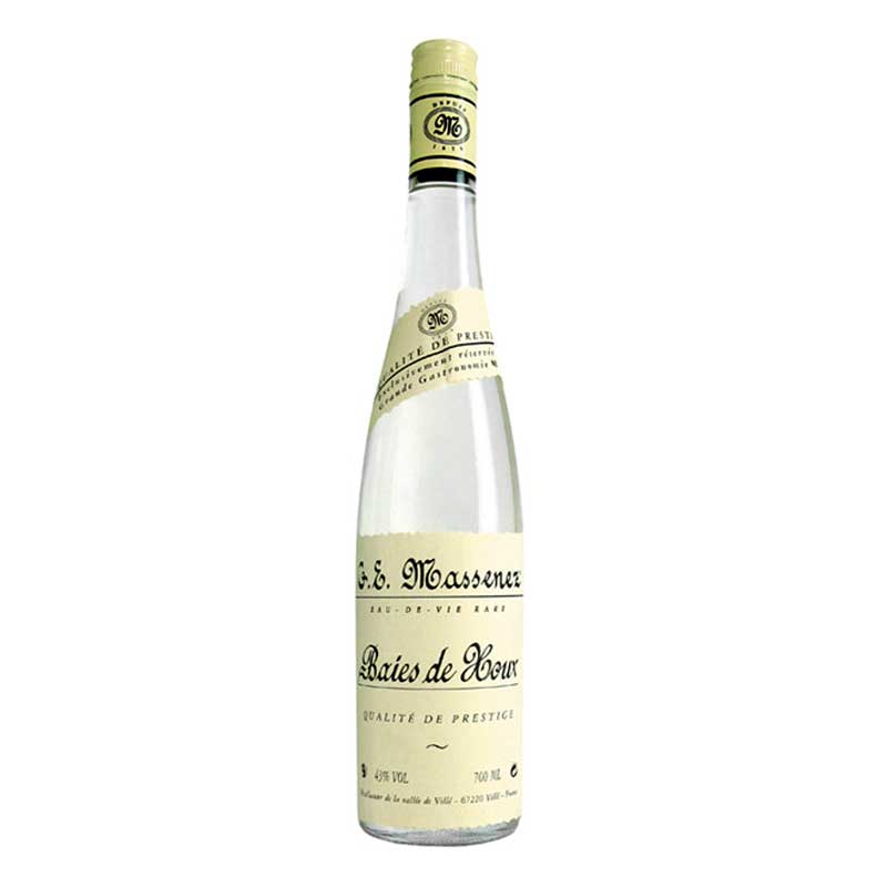 Massenez Eau-de-Vie de Baies de Houx Prestige, 43% rummal, Alsace - 6 x 0,7L - Flaska