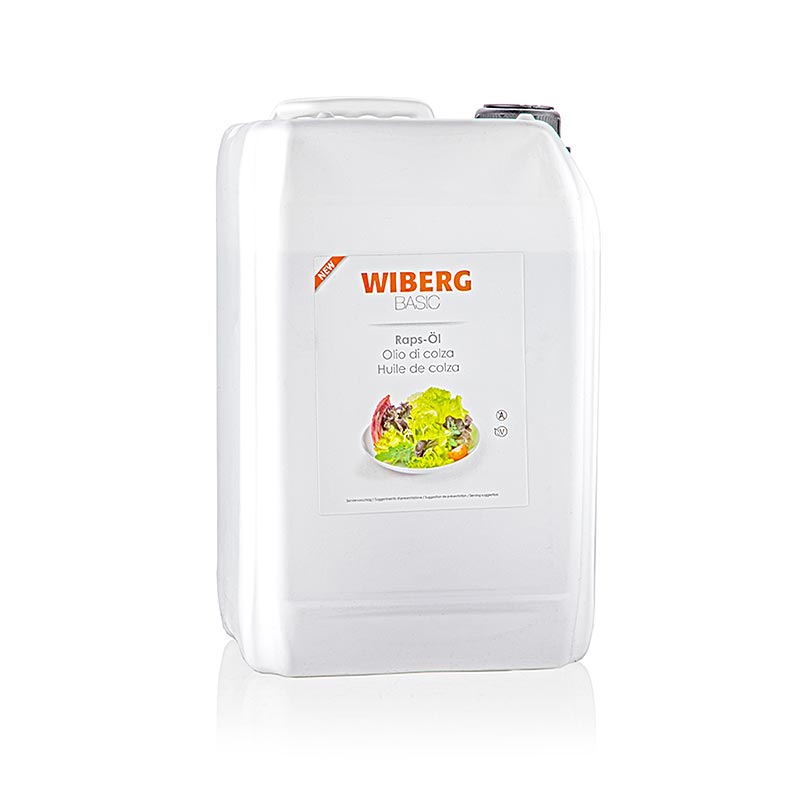 Aceite de colza Wiberg BASIC, prensado en frio, ligeramente cocido al vapor - 5 litros - Pe-kanista.