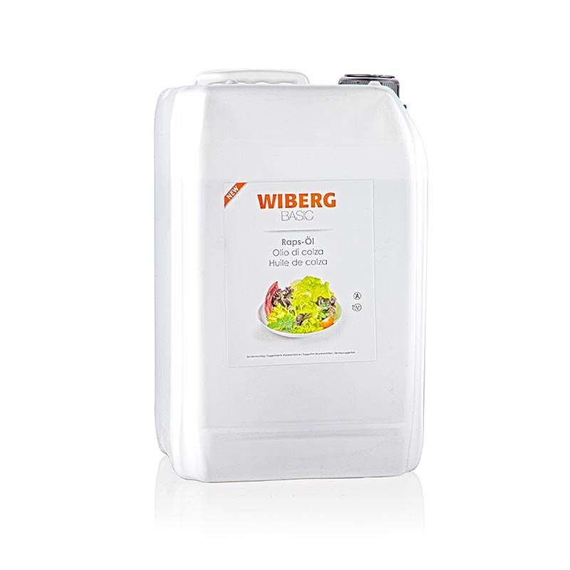 Oli de colza Wiberg BASIC, premsat en fred, suaument cuit al vapor - 5 litres - Pe-canista.