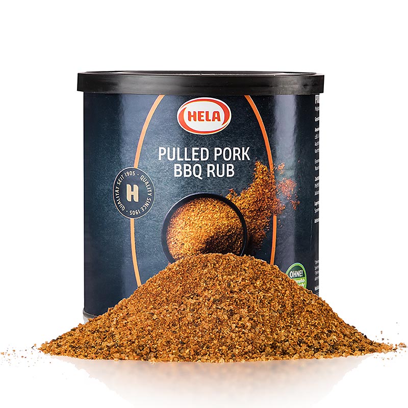 HELA Rub Pulled Pork BBQ preparacion de especias, picante - ahumado - 400g - caja de aromas