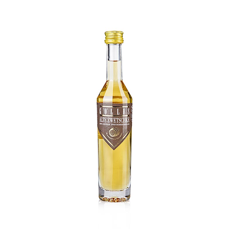 Alte Zwetschke - brandy noble, envejecido en barrica durante 7 anos, 40% vol., miniatura, Golles - 50ml - Botella