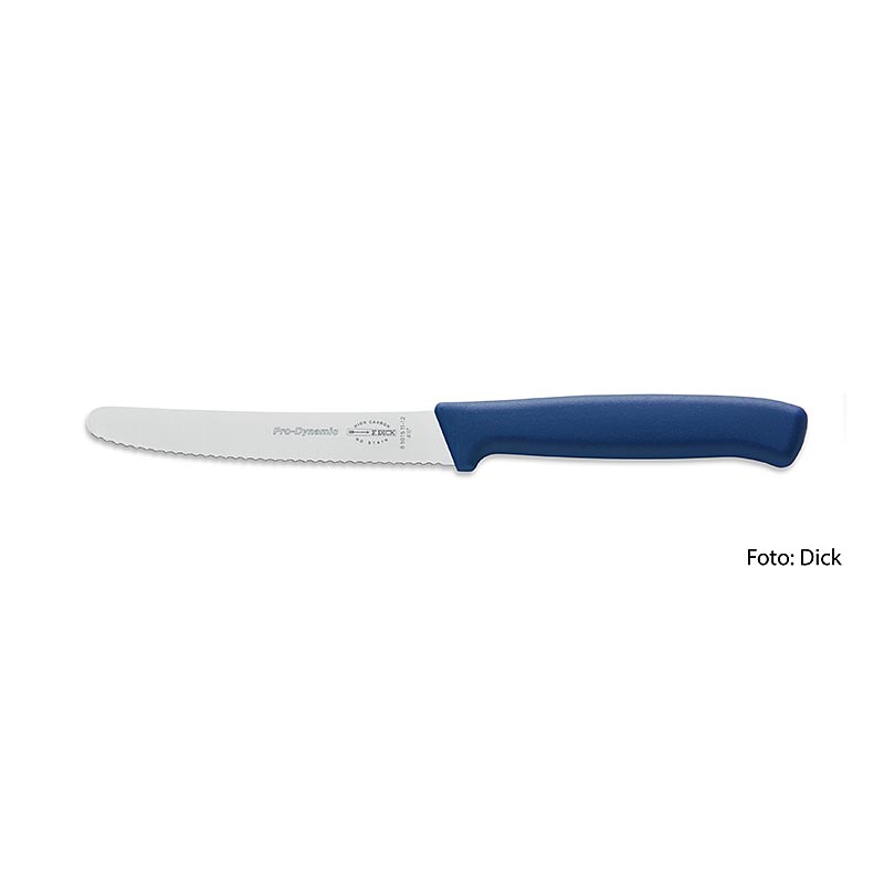 Ganivet d`us, amb vora dentada, blau, 11cm, GRUIX - 1 peca - Solta