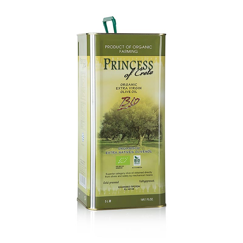 Olivenolje Plora - Prinsesse av Kreta, Hellas, OEKOLOGISK - 5 liter - kan