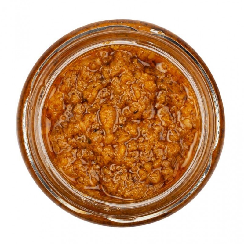 Bruschettina Vegana e lyer me patellxhan dhe e thare. Domate, vegane, La Gallinara - 130 g - Xhami Bruschettina Vegana e lyer me patellxhan dhe e thare. Domate, vegane, La Gallinara - 130 g - Xhami
