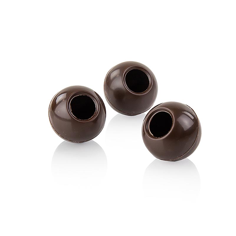 Trufas - esferas ocas de chocolate amargo, Ø 24 mm, Laderach - 1,36 kg, 567 pecas - Cartao