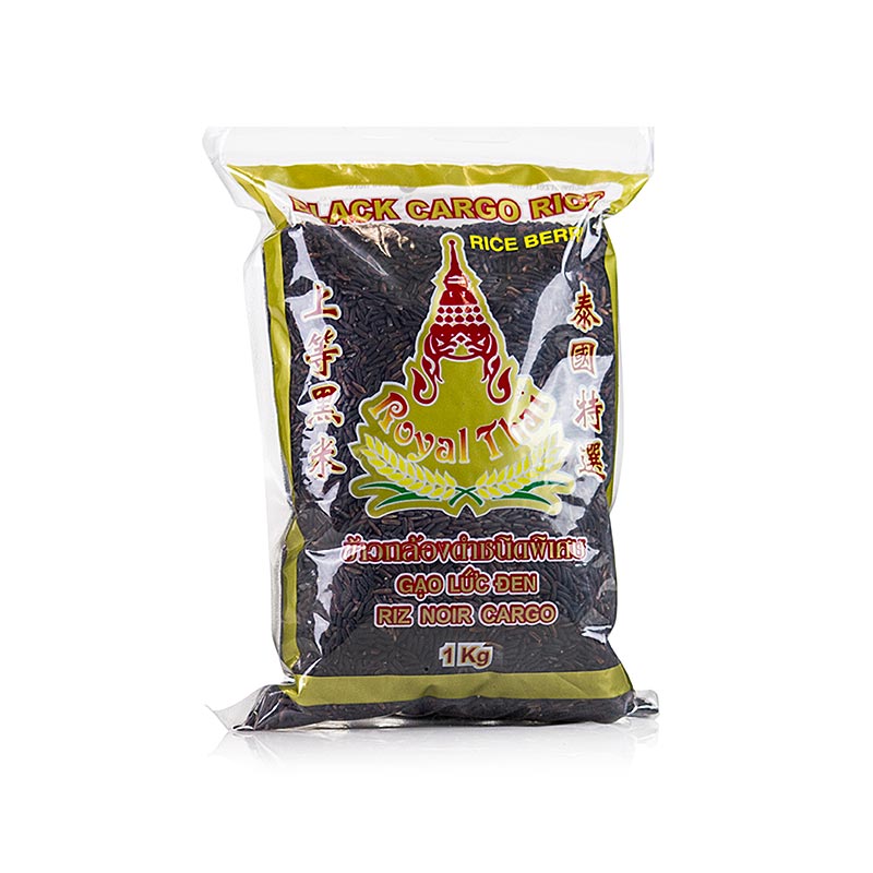 Musta riisi (Black Cargo Rice, Rice Berry) Royal Thai - 1 kg - laukku
