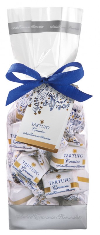Tartufi dolci cremino, truffle coklat dengan krim gianduia, tas, Antica Torroneria Piemontese - 200 gram - tas