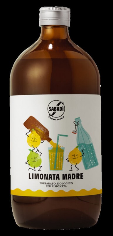 Limonata Madre, biologica, preparato al succo di limone, Sabadi - 1 litro - Bottiglia