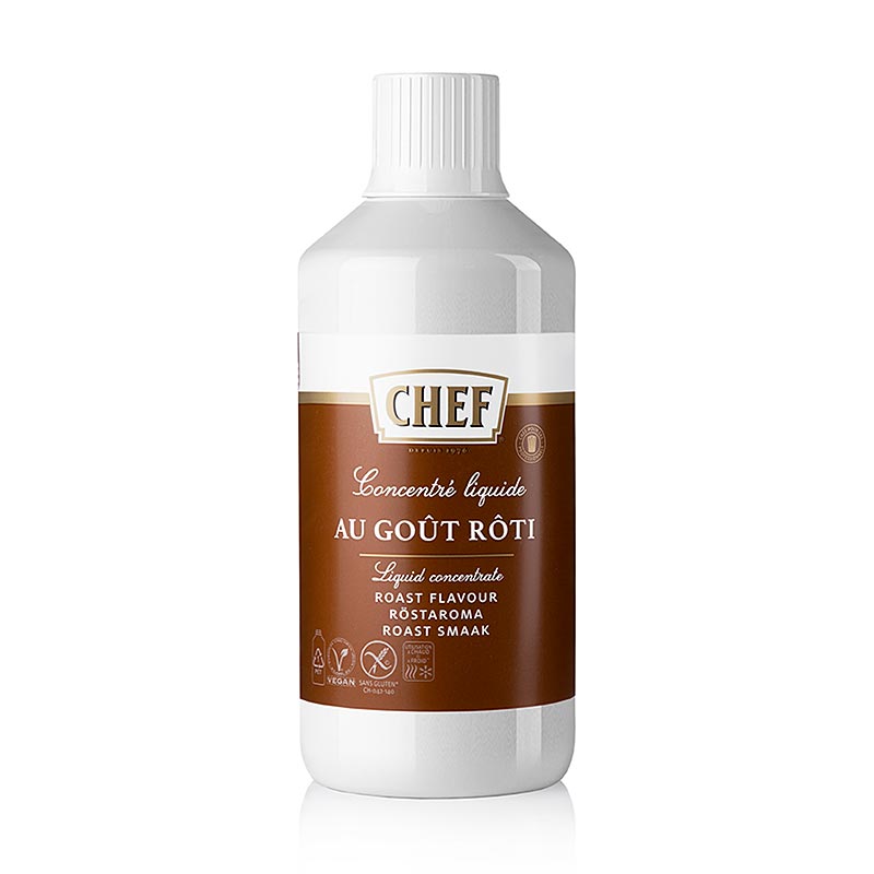 CHEF Premium concentrat - aroma torrat, liquid, sense llevat - 1 litre - Ampolla de PE