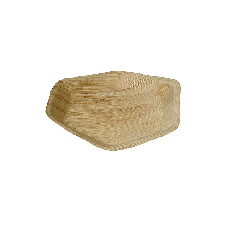 Ponche (cuenco) de hoja de palma desechable Naturesse, 6 cuadrados, Ø 24 x 2,5 cm - 100 piezas - Cartulina