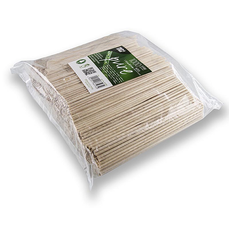 Tusuk sate kayu, murni, untuk permen kapas, dengan ujung tumpul, 15 cm - 1.000 buah - menggagalkan