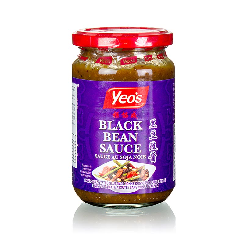 Salsa di fagioli neri, con aglio, Yeos - 270 g - Bicchiere