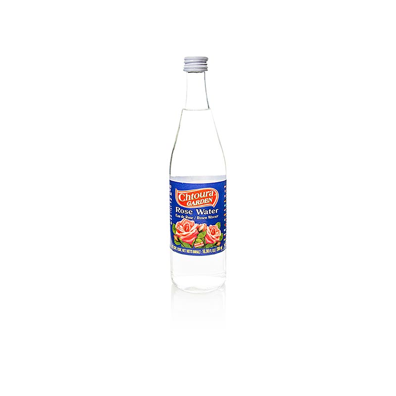 Agua de rosas, con extracto de rosas. - 500ml - Botella