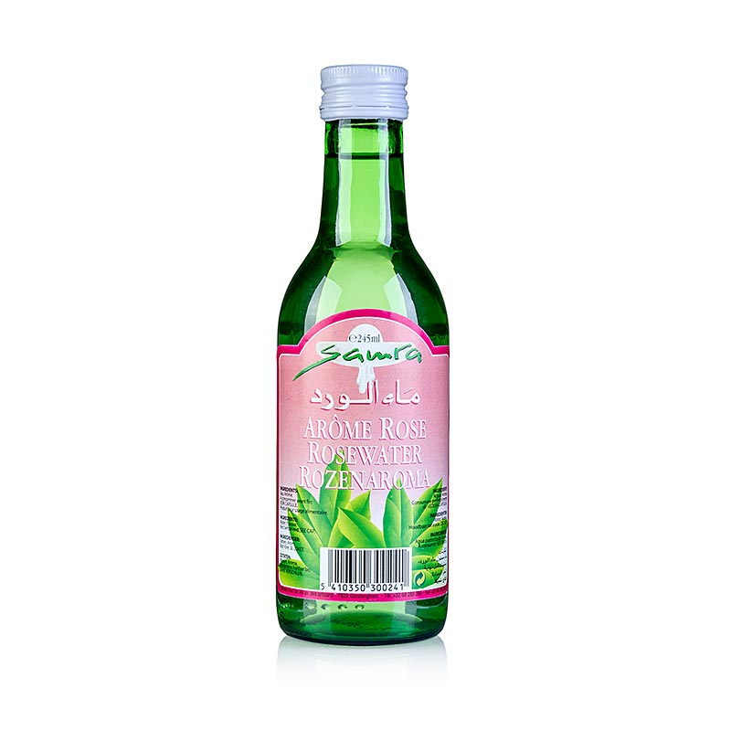 Agua de rosas, aromatizada, Samra - 245ml - Garrafa