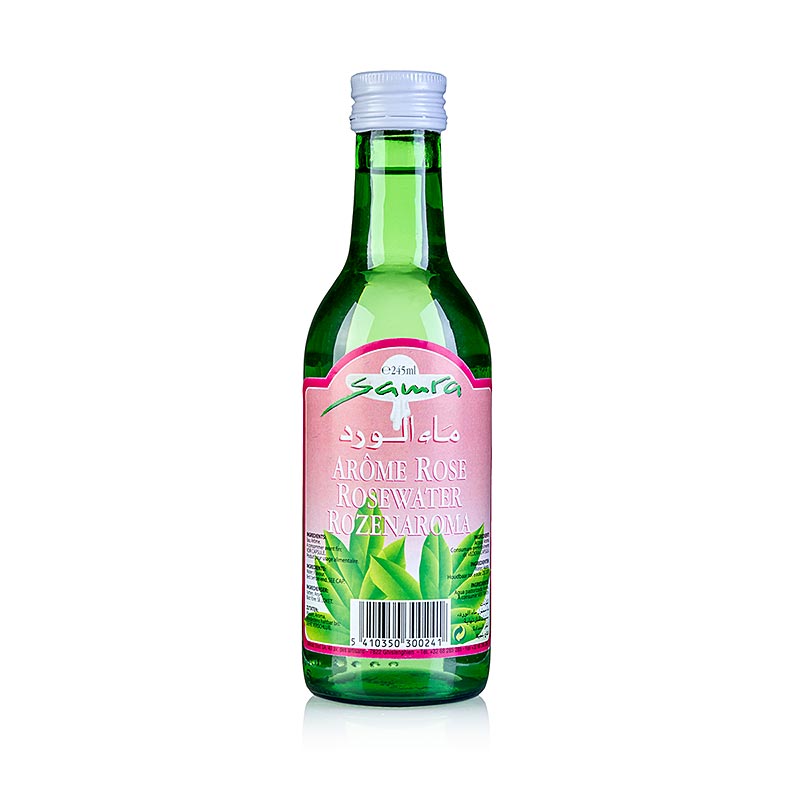 Agua de rosas, aromatizada, Samra - 245ml - Botella