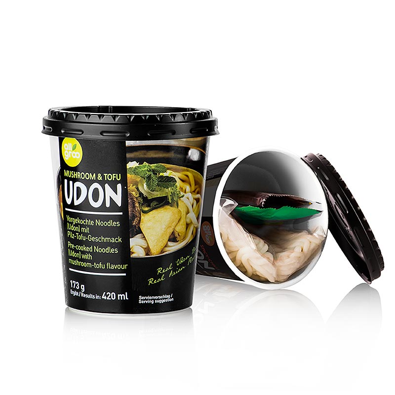 Noodles Instant Udon Cup, Mushroom and Tofu (Mushroom), Koreja e Jugut, Allgroo - 173 g - Pe mund