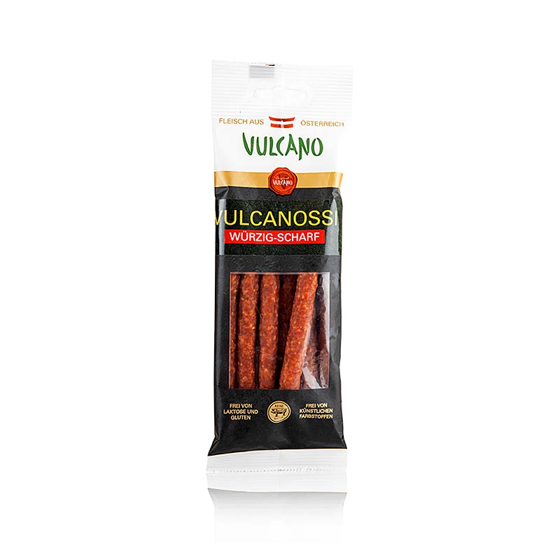 Pimientos Vulcano Vulcanossi (picantes), mini salamis - 85g - bolsa