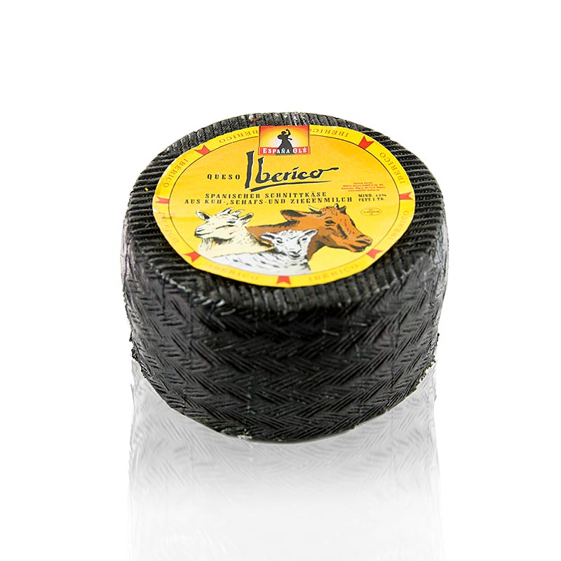 Formaggio iberico - formaggio spagnolo di latte di capra, pecora e mucca, stagionato per 35 giorni, a forma di ruota - circa 1.000 g - vuoto