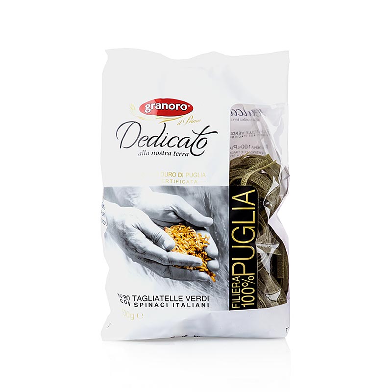 Granoro Dedicato - Tagliatelle Nidi Spinaci, No.80, sarang pasta pita - 500 gram - mengemas