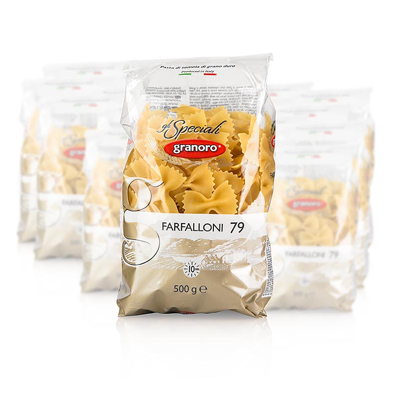 Granoro Dedicato - Farfalloni, Loops, No.79 - 10 kg, 20 confezioni da 500 g - Cartone