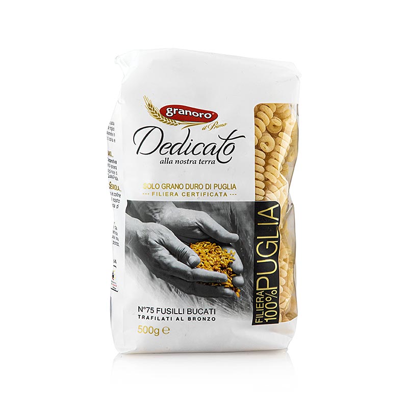 Granoro Dedicato - Fusilli Bucati, massa espiral, No.75 - 500g - bolsa