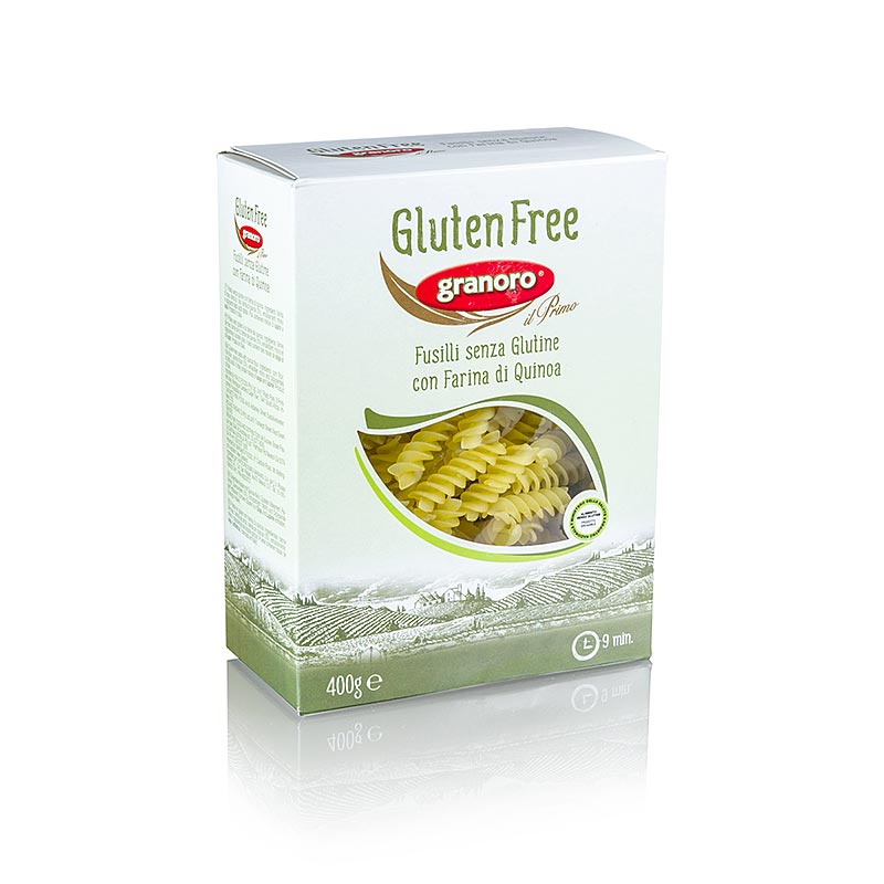 Granoro Fusilli, com quinoa, sem gluten, No. 473 - 4,8kg, 12 x 400g - Cartao Granoro Fusilli, com quinoa, sem gluten, No. 473 - 4,8kg, 12 x 400g - Cartao
