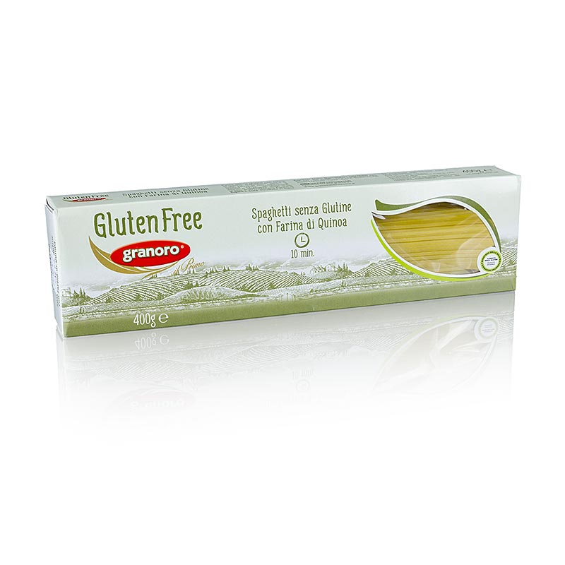 Espaguete Granoro, com quinoa, sem gluten, No. 472 - 4,8kg, 12 x 400g - Cartao Espaguete Granoro, com quinoa, sem gluten, No. 472 - 4,8kg, 12 x 400g - Cartao