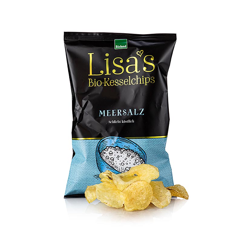Lisa`s Chips - natturulegt sjavarsalt (kartofluflogur), lifraent - 50g - taska