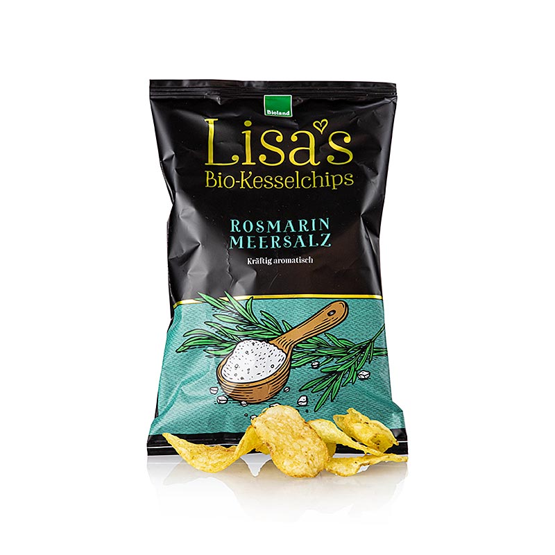 Lisa`s Chips - rosmarin og sjavarsalt (kartofluflogur), lifraent - 50g - taska