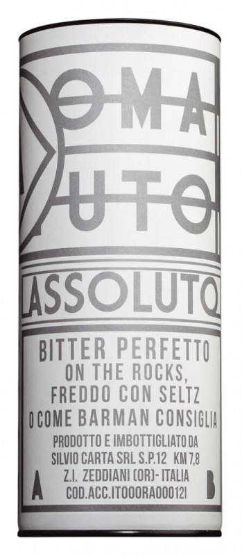 Pahit Roma Assoluto, minuman keras pahit, Silvio Carta - 0.7L - Botol Pahit Roma Assoluto, minuman keras pahit, Silvio Carta - 0.7L - Botol