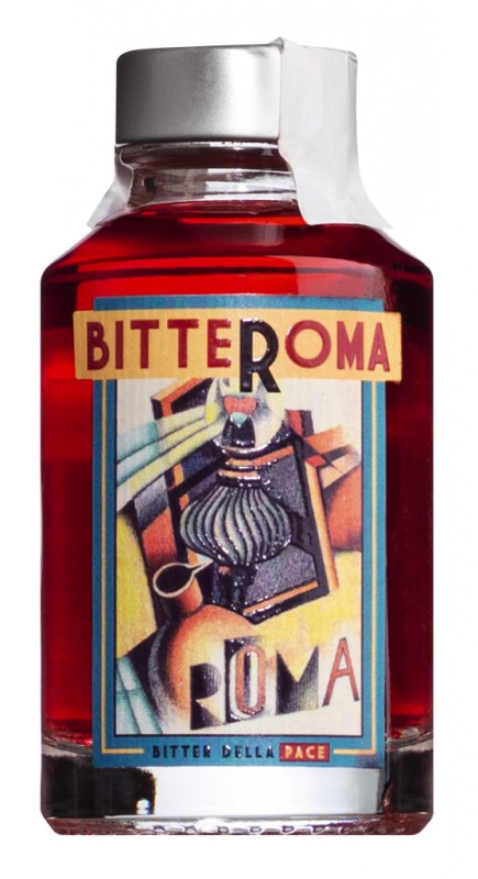 Bitter Roma Rosso, liquore amaro, mini, Silvio Carta - 0,1 l - Bottiglia