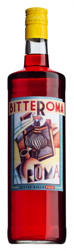 Bitter Roma Rosso, licor amargo, Silvio Carta - 1 litro - Botella