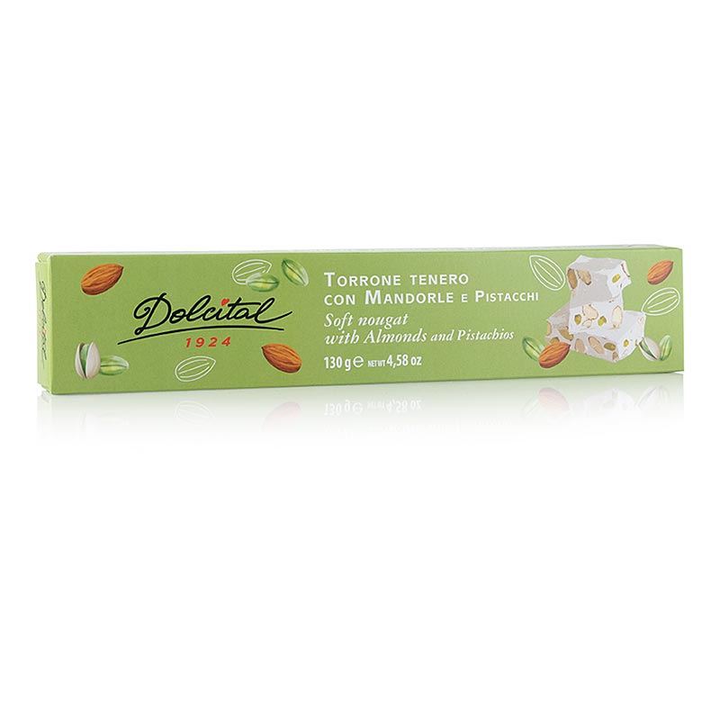 Batangan Torrone - almond dan pistachio, lembut, Dolcital - 130 gram - menggagalkan