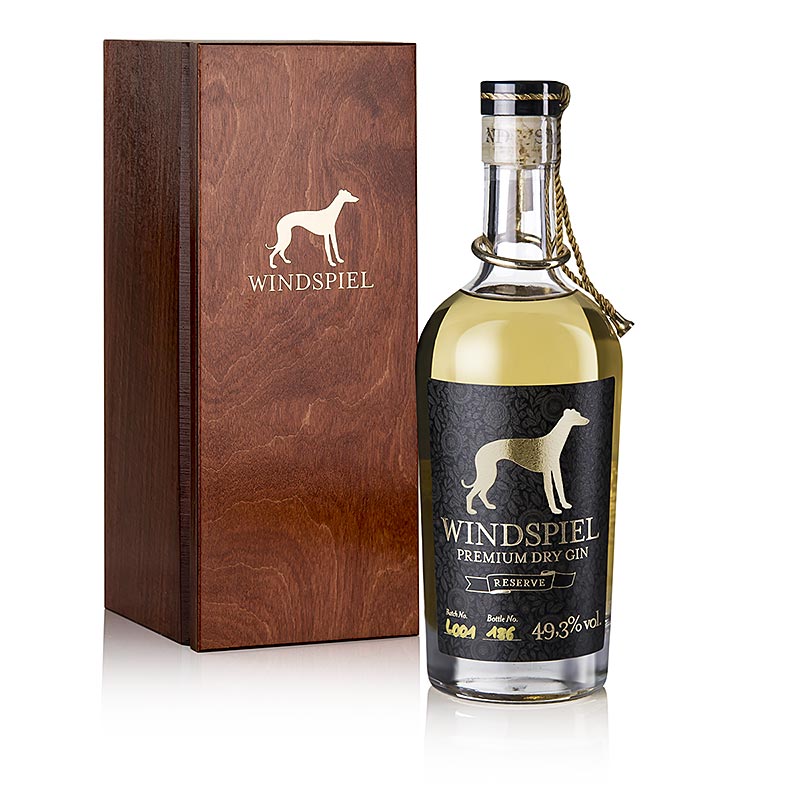 Windspiel - Gin di patate Reserve dell`Eifel, 49,3% vol., scatola di legno - 500ml - Bottiglia