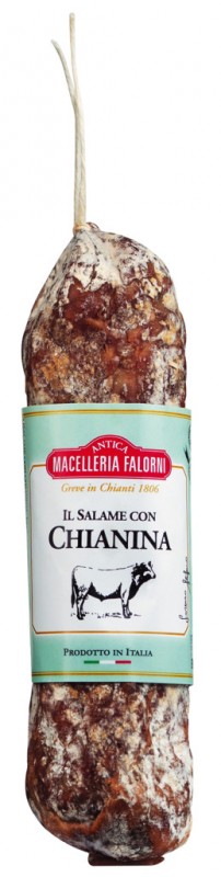 Il Salame con Chianina, salame com carne bovina e suina Chianina, Falorni - aproximadamente 400g - kg