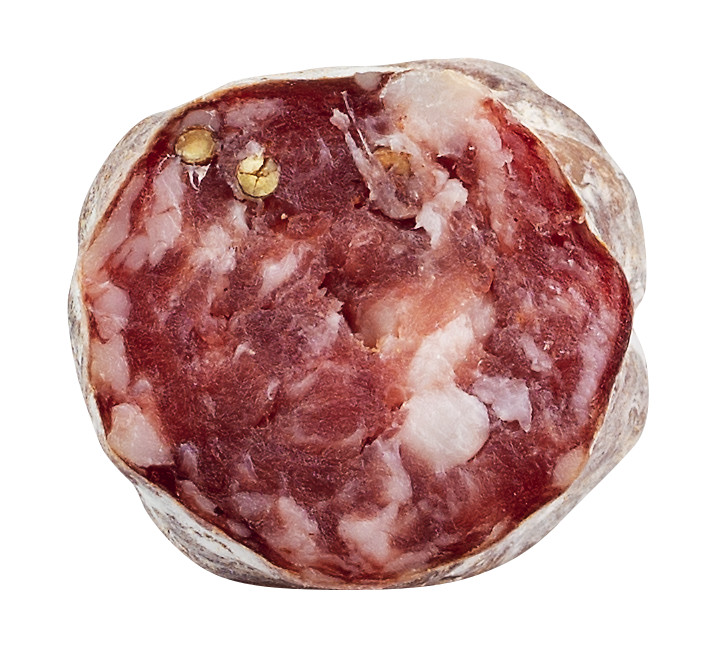 Salame fresco al tartufo, piccolo, salame com aroma de trufas, Cascina Stella - aproximadamente 250g - kg Salame fresco al tartufo, piccolo, salame com aroma de trufas, Cascina Stella - aproximadamente 250g - kg
