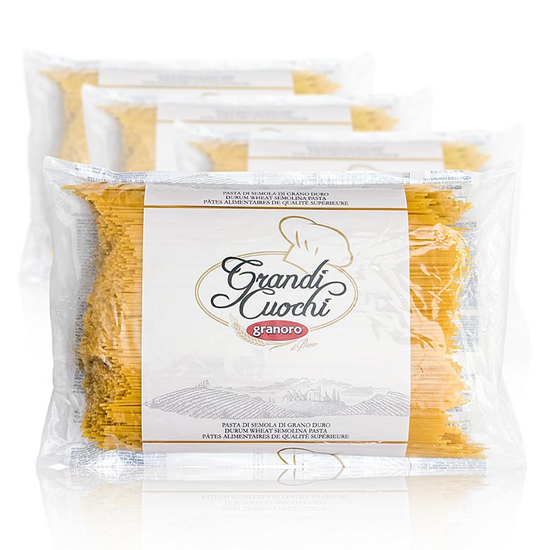 Granoro Fideos, Espaguetis, 1,6 mm, No.13 - 12 kg, 4 x 3000 g - Cartulina