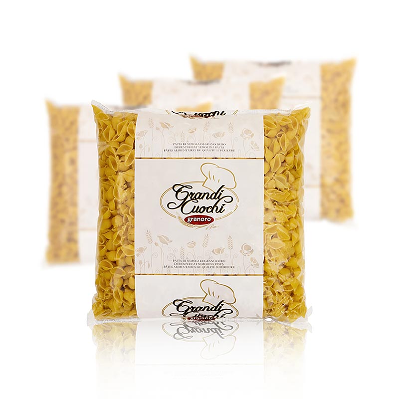 Granoro Conchiglie (pasta con conchas), No.105 - 12 kg, 4 x 3000 g - Cartulina