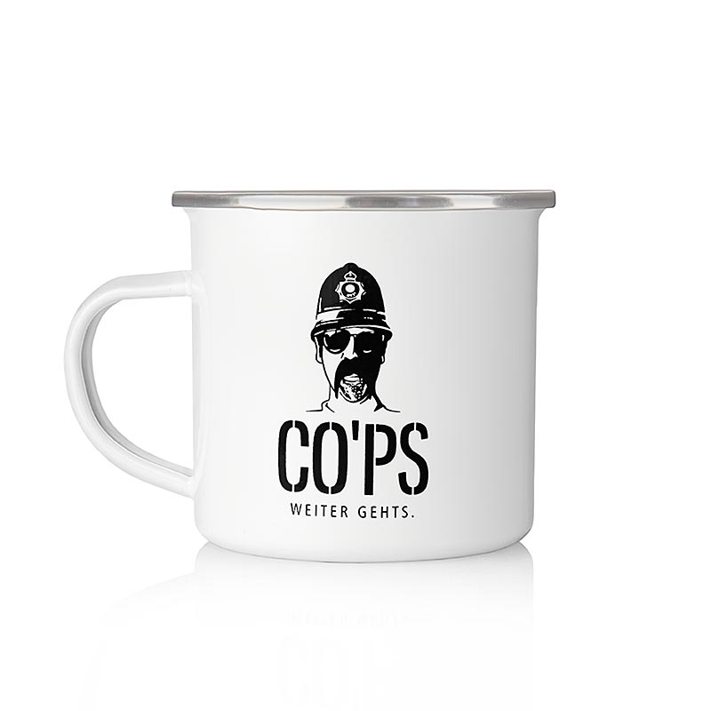 Taza de metal policias taza de prision con logo - 1 pieza - Cartulina