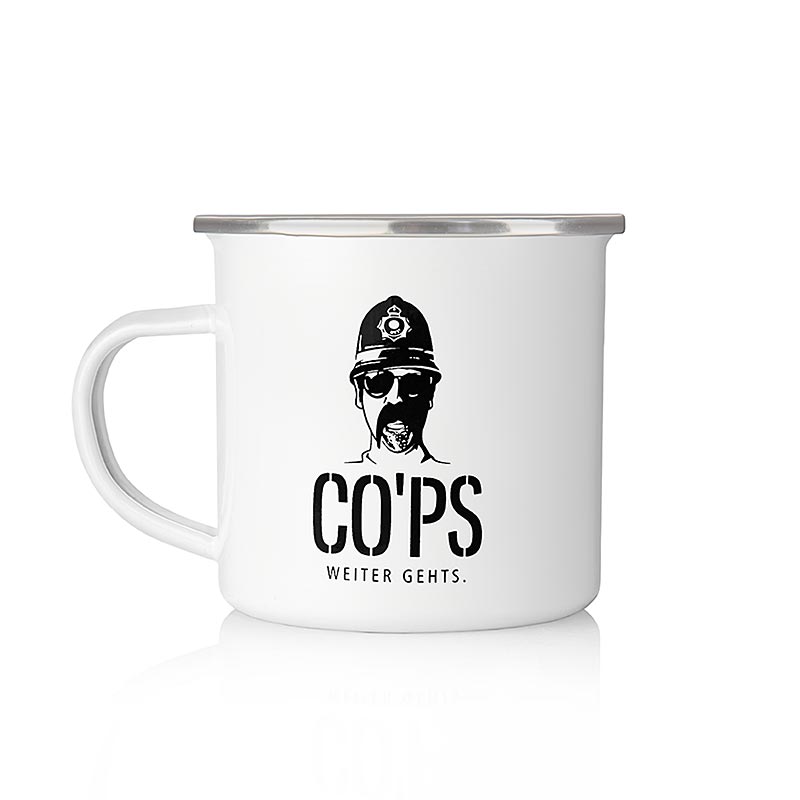 Cawan penjara mug logam polis dengan logo - 1 keping - kadbod