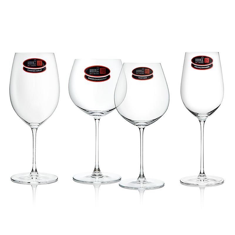 Bicchiere Riedel Veritas - set degustazione 2x bianco e rosso (5449 / 47), in confezione regalo - 4 pezzi - Cartone