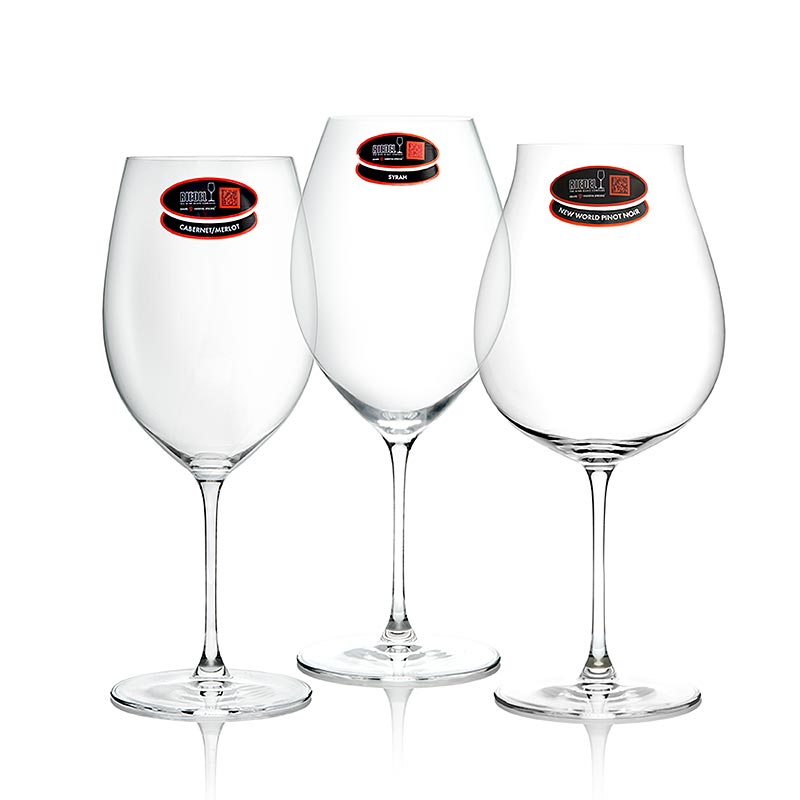 Riedel Veritas Glass - Tasting Set Red Wine (5449 / 74), lahjapakkauksessa - 3 palaa - Pahvi