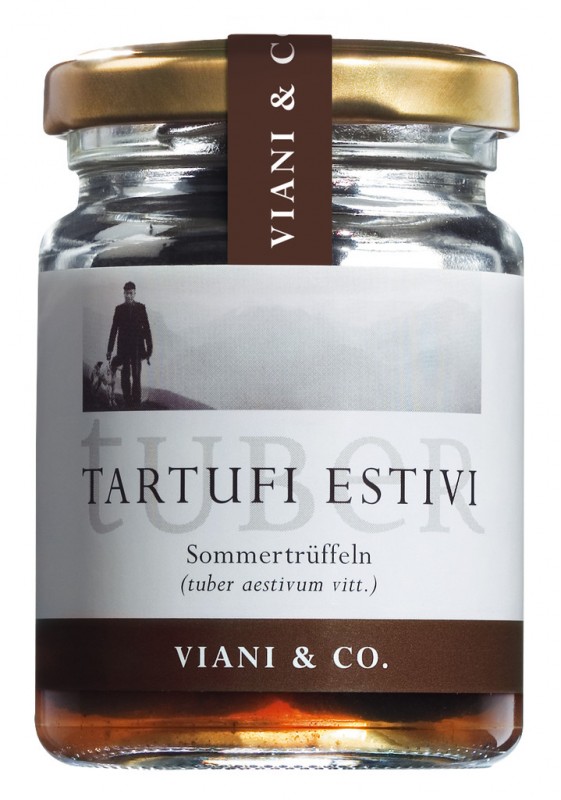 Tartufi estivi interi, whole summer truffles, tuber aestivum - 50 g - Glass