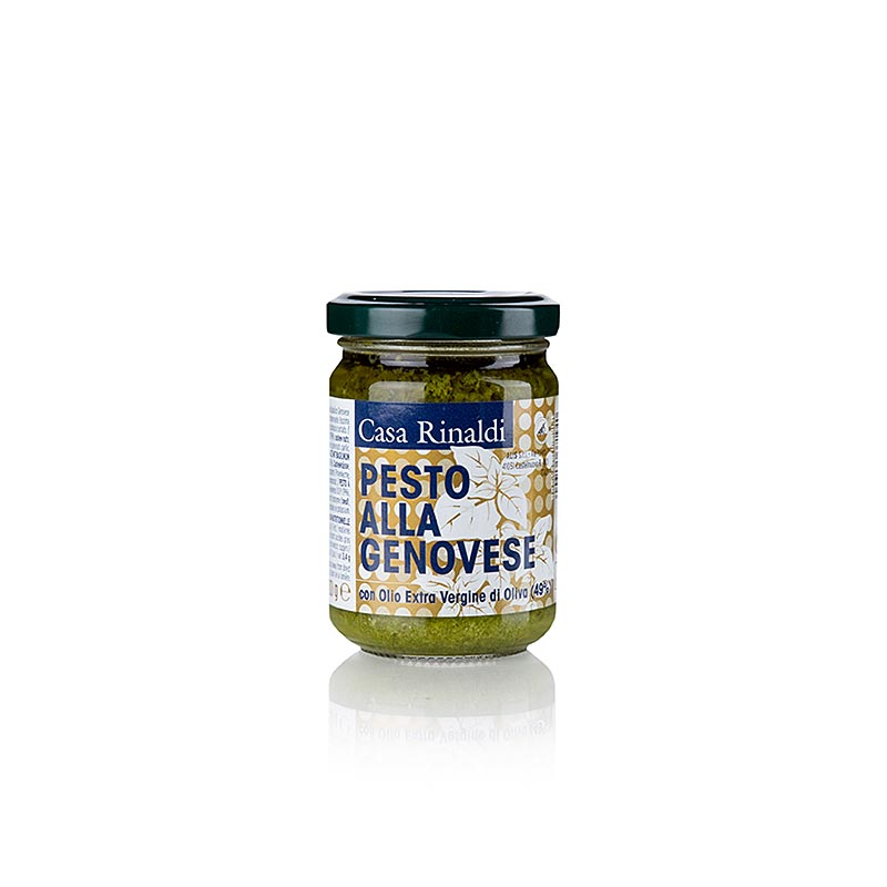 Pesto alla genovese, salsa al basilico con olio extravergine di oliva, Casa Rinaldi - 130 g - Bicchiere