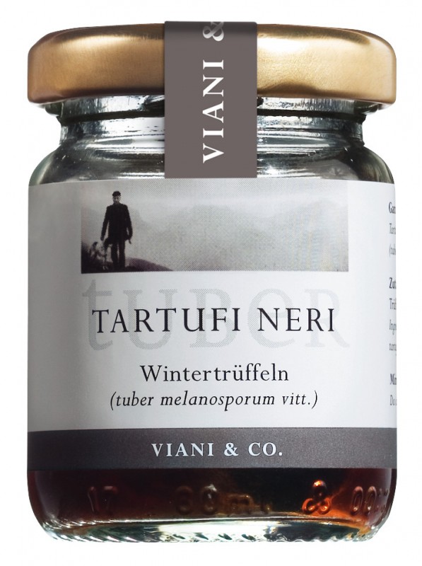 Tartufi neri interi, whole winter truffles, tuber melanosporum - 25 g - Glass