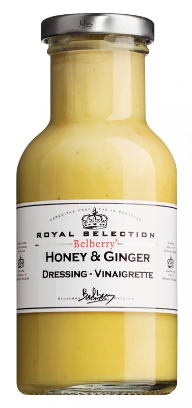 Condimento al miele e zenzero - Vinaigrette, condimento al miele e zenzero, Belberry - 250 ml - Bottiglia